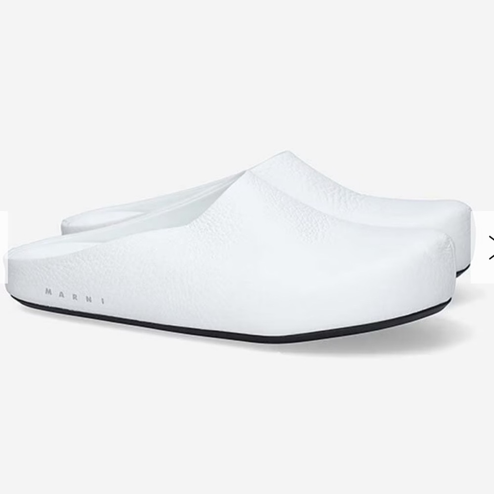 Marni White Slip-On Clogs